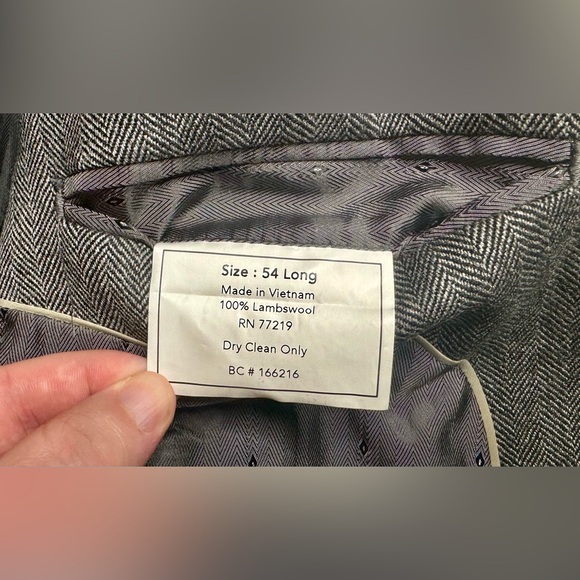 Joseph & Feiss Gold 54L Gray 100% Lambswool Blazer Jacket Sport Coat - Picture 11 of 11